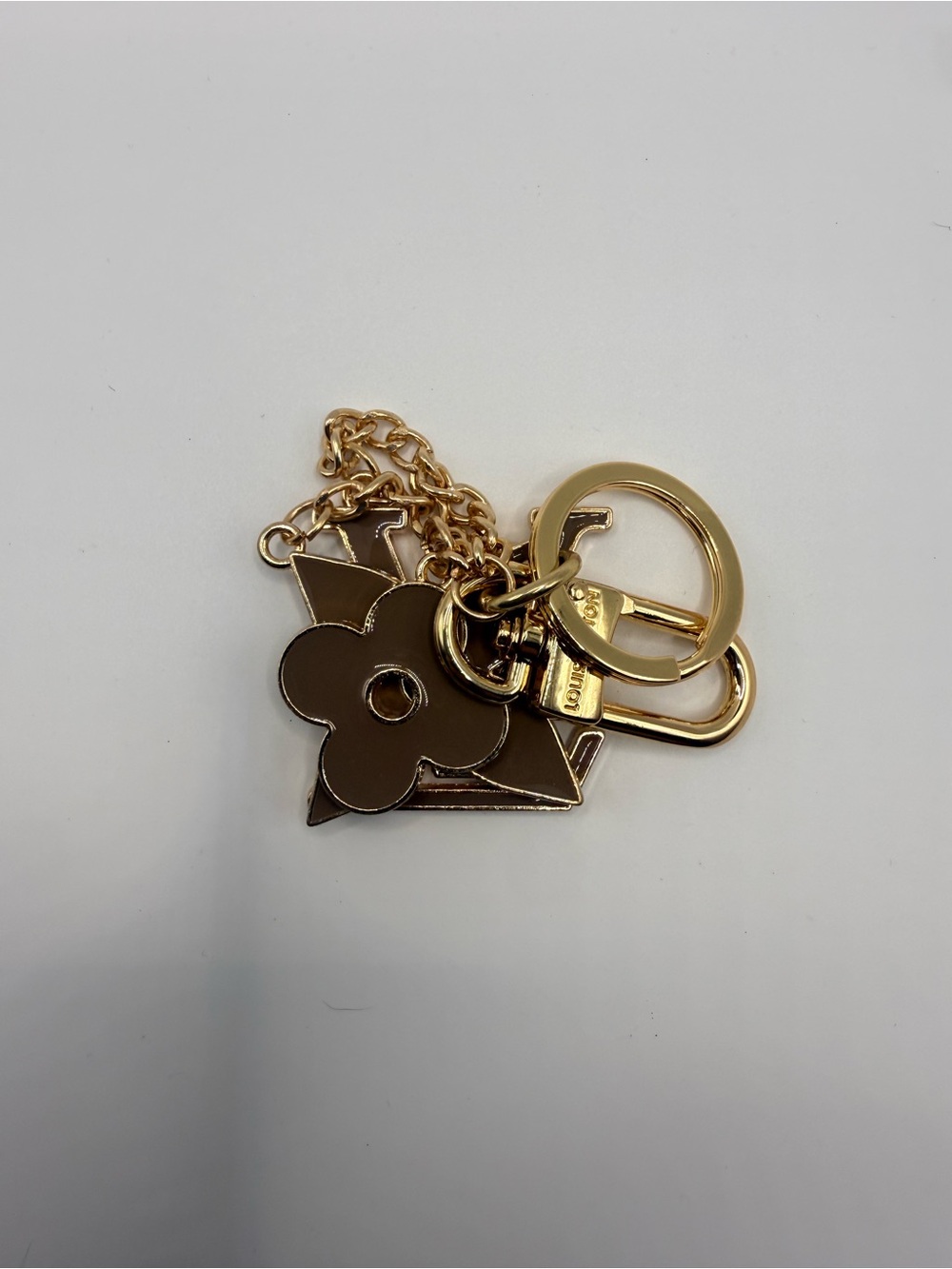 Gold Floral Charm Keychain - Designer Style